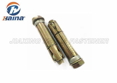 Dört Parçalı Ağır Hizmet Tipi Kabuk M10 Karbon Çelik Gr. 4.8 Sarı Çinko Kaplama Cıvata