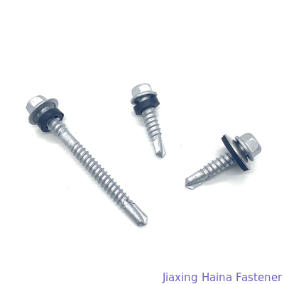 SS304 SS410 Altıgen Flanş Başlı Matkap Bi Metal Vida