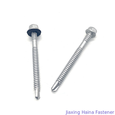 SS304 SS410 Altıgen Flanş Başlı Matkap Bi Metal Vida