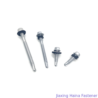 SS304 SS410 Altıgen Flanş Başlı Matkap Bi Metal Vida